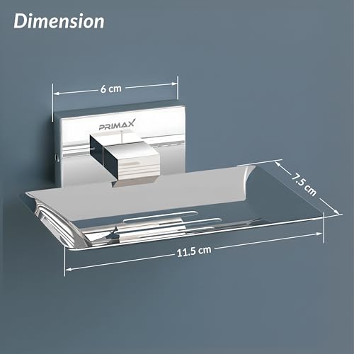 Primax Nexa Stainless Steel Soap Dish Stand for Bathroom & Kitchen/Soap Dish/Bathroom Accessories - (Chrome) - Pack of 1 - Image 2