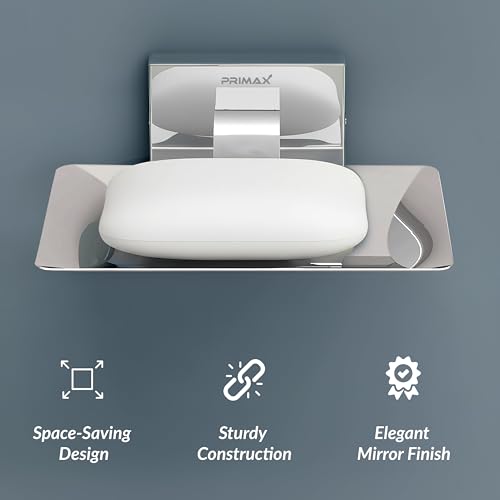 Primax Nexa Stainless Steel Soap Dish Stand for Bathroom & Kitchen/Soap Dish/Bathroom Accessories - (Chrome) - Pack of 1 - Image 3