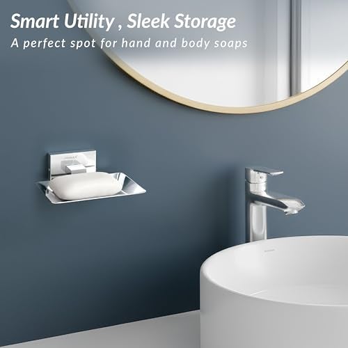 Primax Nexa Stainless Steel Soap Dish Stand for Bathroom & Kitchen/Soap Dish/Bathroom Accessories - (Chrome) - Pack of 1 - Image 4