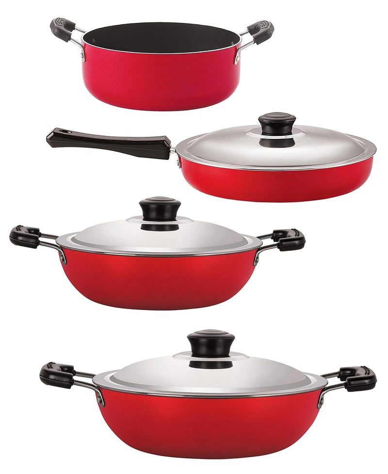 Nirlon Nirlon 3 Layer Coated Non-Stick Aluminium Pots and Pans Cooking Combo Set of 3 Pieces (FP10_DKD(B)_CS24)  - Image 1