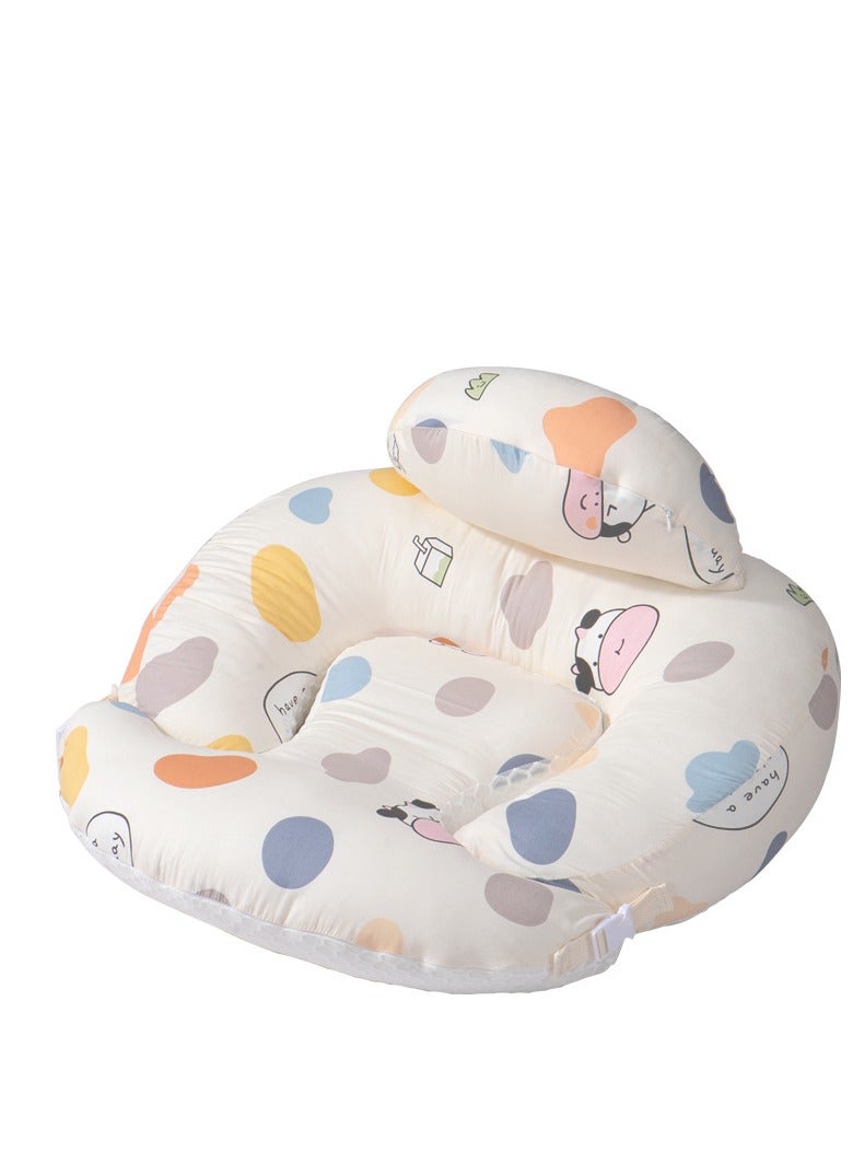 MIXDE Baby Feeding Pillow, Nursing Pillow with Infant Support Cushion, Multi-Purpose Nursing Pad with Removable Neck Belt for Breastfeeding