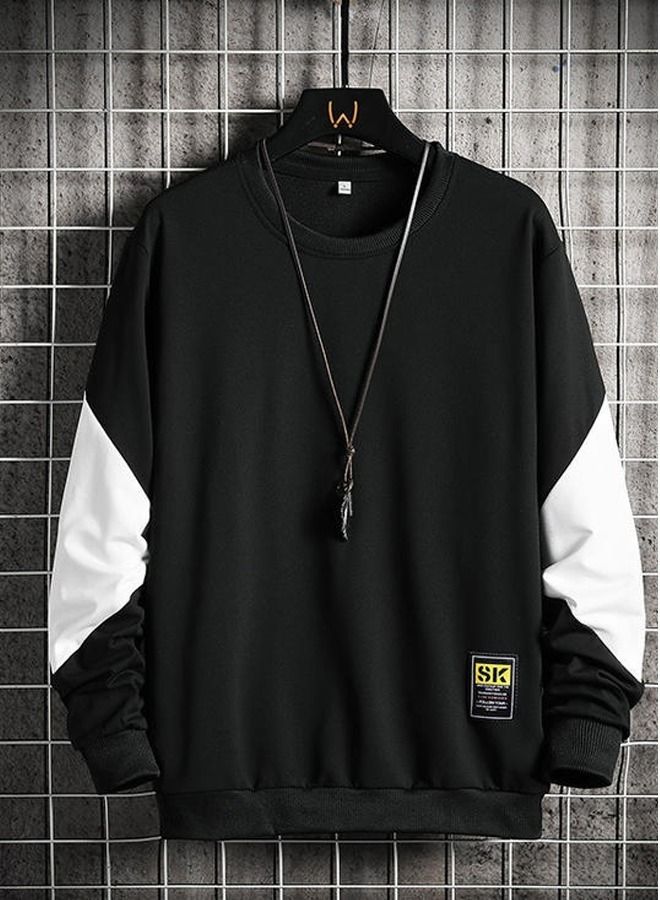 NIBEMINENT Men's Sweater Spring And Autumn Round Neck Casual Long Sleeve Bottomed Shirt Top - Image 4