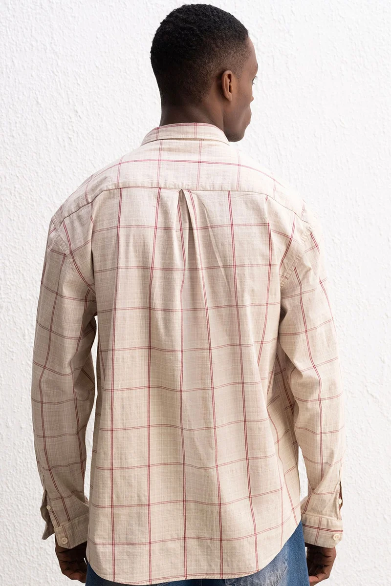 Giesto Beige Natural GIESTO Men's Cotton Stretch Shirt for Men | Best Price UAE