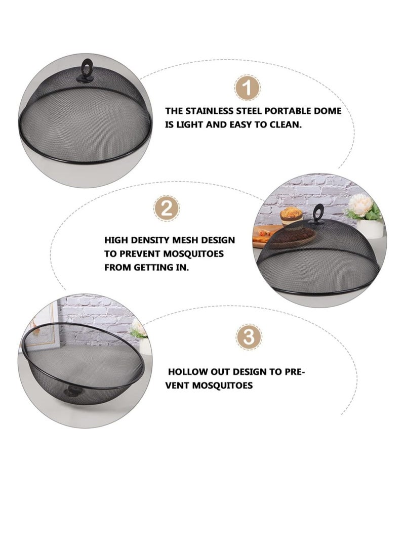 إيوشا Set of 2) 40cm Mesh Food Covers – Reusable Umbrella Tents for Insect & Dust Protection – Ideal for Kitchen, Picnic & Outdoor Use  - Image 3