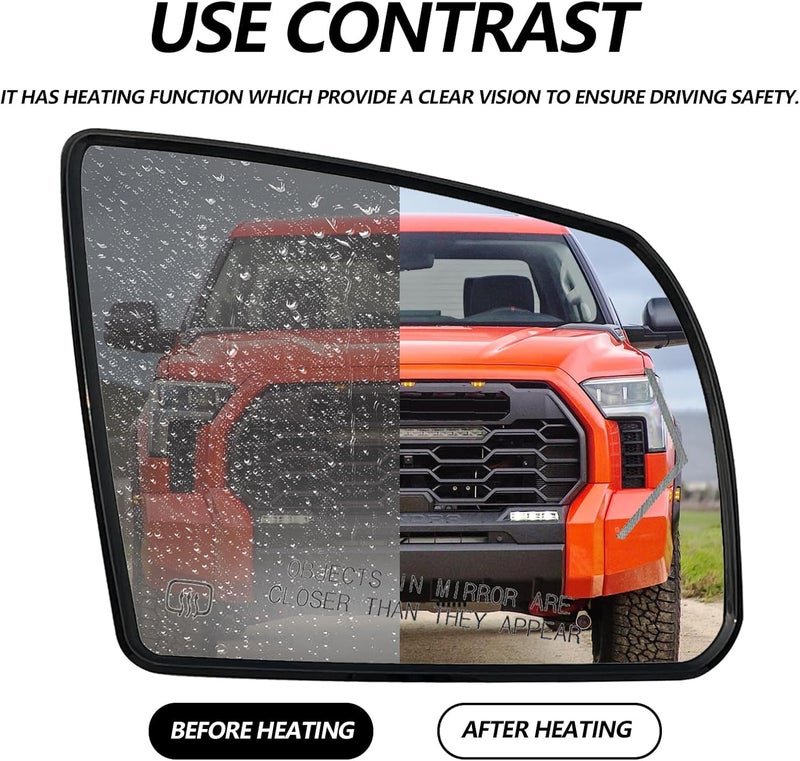 BSAMZO Passenger Right Side Heated Mirror for Toyota Sequoia and Tundra - Image 5