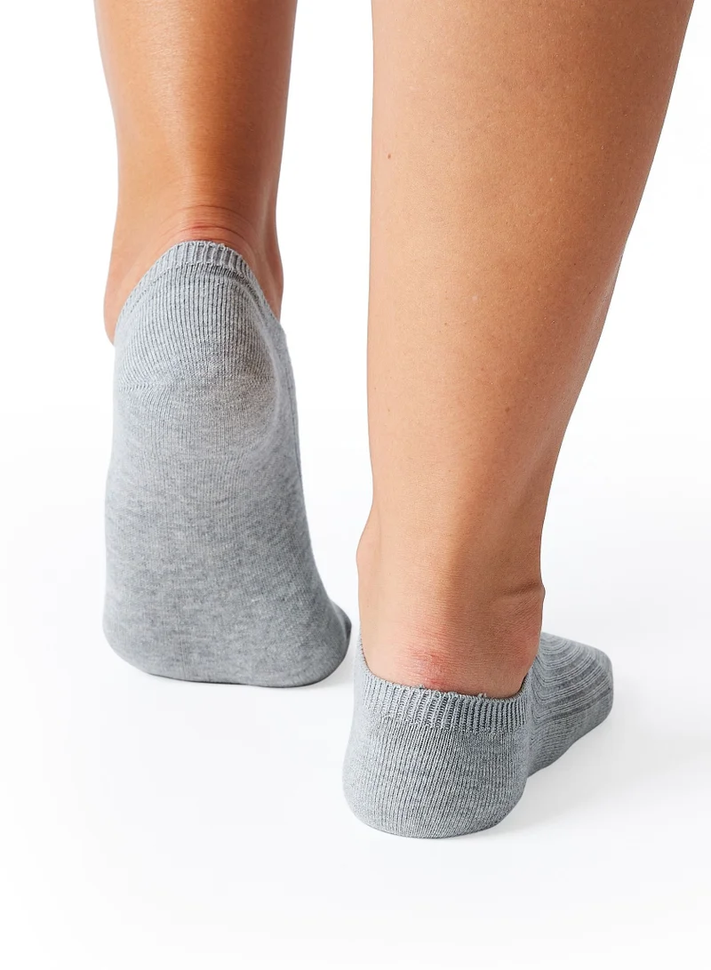 Prickly Pear Prickly Pear 3 x Ribbed Ankle Socks, Grey