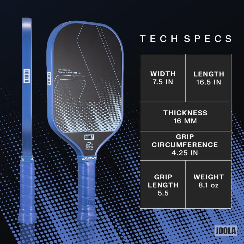 JOOLA Perseus 16mm Carbon Fiber Pickleball Paddle - CAS Surface Technology - Control & Power Paddle for Maximum Precision - USAP Approved - Aero Curve Design - Feel-Tec Pure Grip - NFC Chip Enabled - Image 2