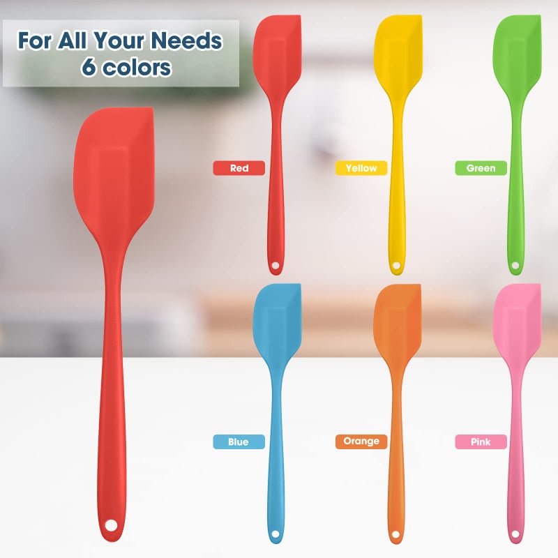 ايرينير Irenare 30 pcs silicone Spatulas 11 بوصة ملعقة كبيرة مطاطية ملعقة مقاومة للحرارة غير مرنة عصي مرنة الخبز الخبز أدوات طبخ غسالة الصحون آمنة 6 ألوان - Image 3