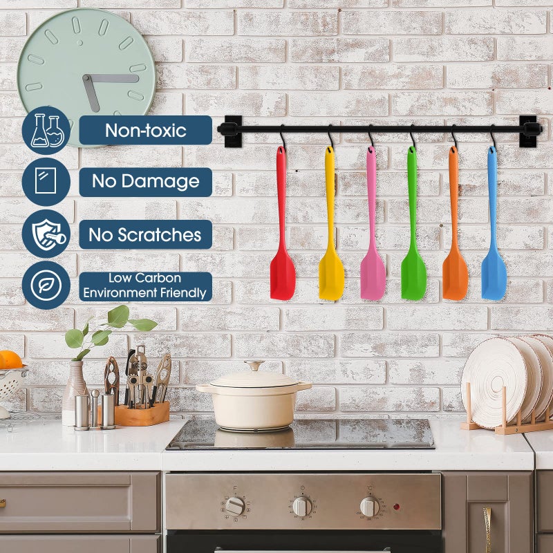 ايرينير Irenare 30 pcs silicone Spatulas 11 بوصة ملعقة كبيرة مطاطية ملعقة مقاومة للحرارة غير مرنة عصي مرنة الخبز الخبز أدوات طبخ غسالة الصحون آمنة 6 ألوان - Image 5