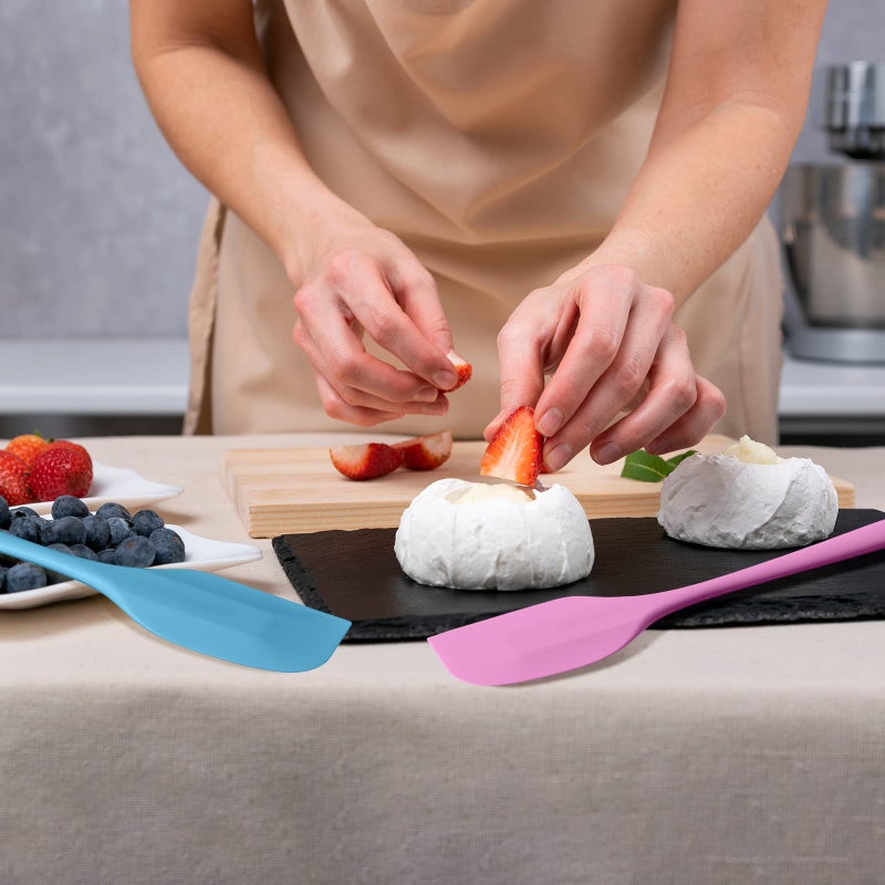 ايرينير Irenare 30 pcs silicone Spatulas 11 بوصة ملعقة كبيرة مطاطية ملعقة مقاومة للحرارة غير مرنة عصي مرنة الخبز الخبز أدوات طبخ غسالة الصحون آمنة 6 ألوان - Image 4