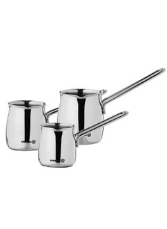 Korkmaz Set of 3 Turkish coffee pots from Korkmaz stainless steel 