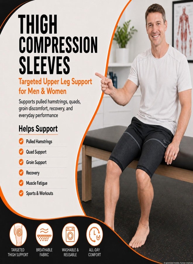 Doc Miller Thigh Compression Sleeve for Men & Women, 1 Pair - Image 2