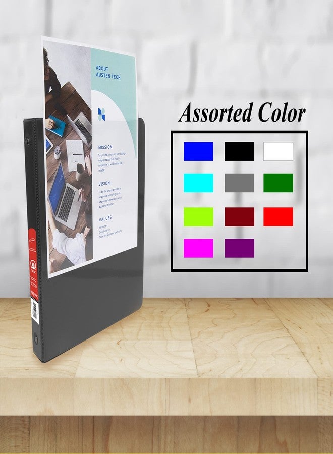 BAZIC Products 1/2 in Black 3-Ring View Binder, 2 Pockets, 100 Sheet Capacity, for School Office Home, Case of 12 - Image 2