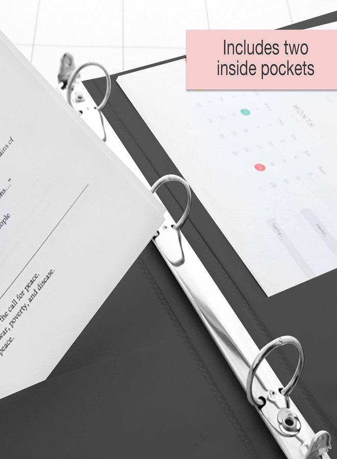 BAZIC Products 1/2 in Black 3-Ring View Binder, 2 Pockets, 100 Sheet Capacity, for School Office Home, Case of 12 - Image 5