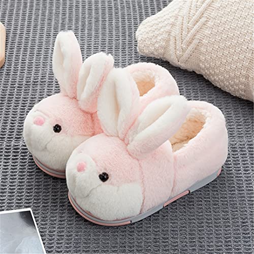 YILANLAN Women's Cute Bunny Animals Slippers Interesting Comfortable Furry Soft Plush Winter Season Home Slippers (5/5.5, Pink, 5) - Image 2
