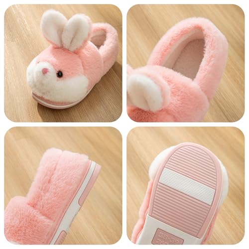 YILANLAN Women's Cute Bunny Animals Slippers Interesting Comfortable Furry Soft Plush Winter Season Home Slippers (5/5.5, Pink, 5) - Image 4