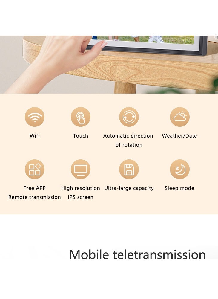 ماركة غير محددة إطار صور رقمي ذكي مقاس 10 بوصة بسعة 32 جيجابايت، إطار صور رقمي ذكي يعمل بالواي فاي 1280 × 800 IPS LCD يعمل باللمس، تدوير تلقائي للصور العمودية والأفقية، ذاكرة مدمجة بسعة 32 جيجابايت  - Image 4