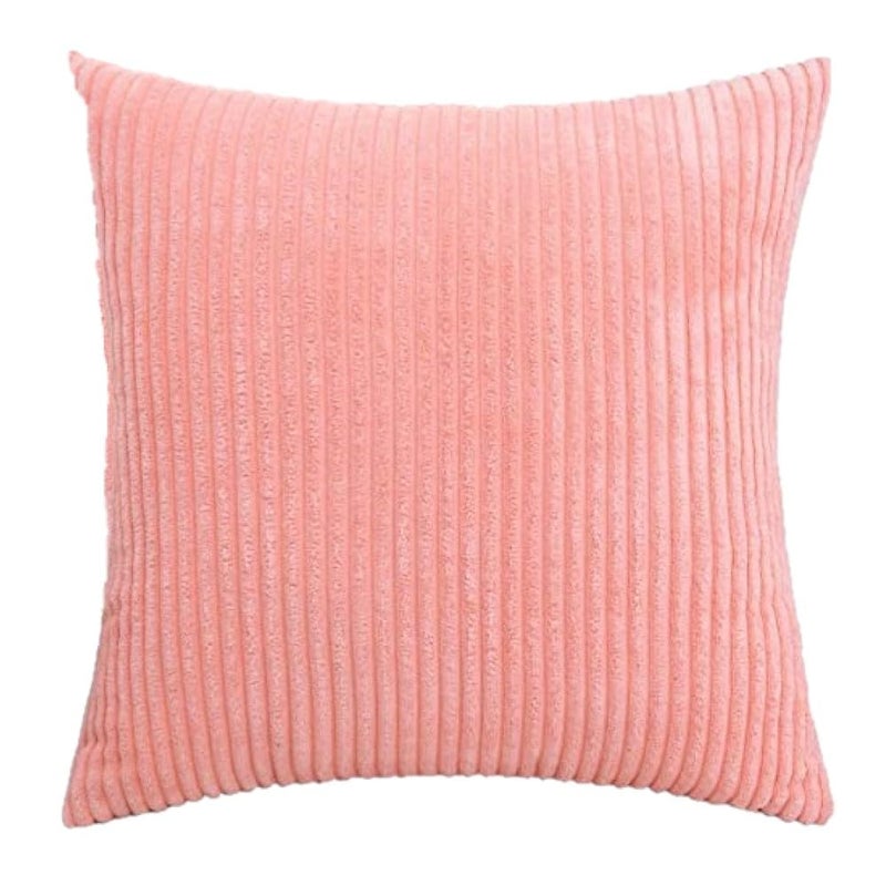 Guffaw / Corduroy/Stripped/Luxury Cushion Covers Standard Size 16"X16" Inches (Peach, 4), 340 TC - Image 3