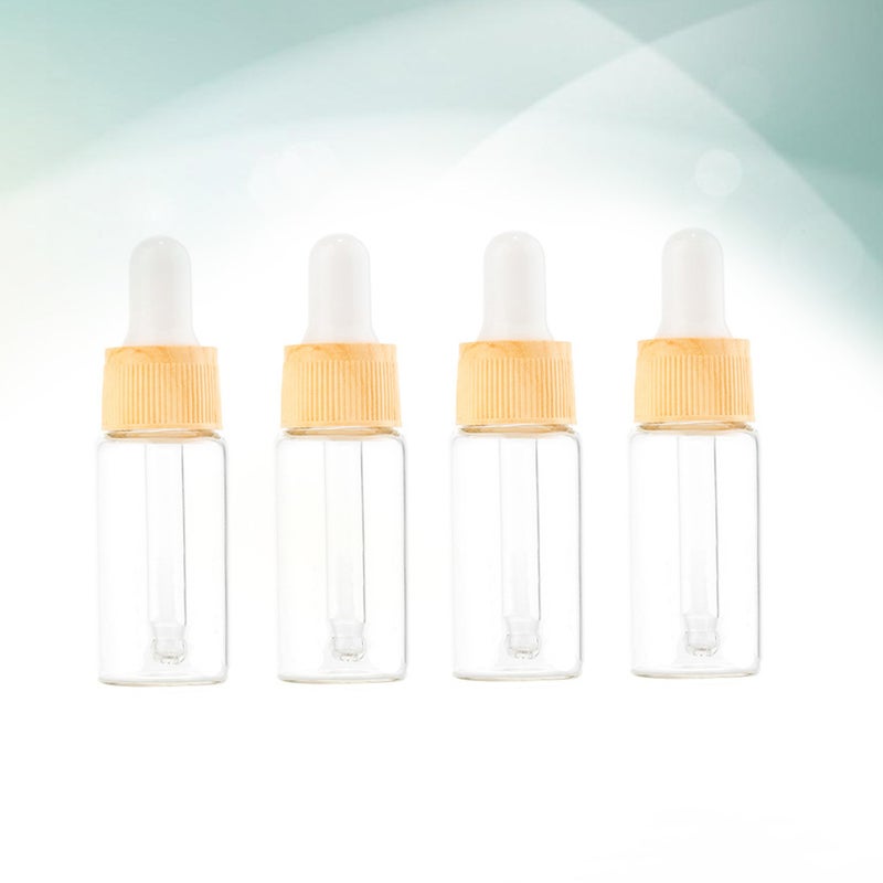 8 pcs Glass Dropper Dispenser Bottle Wood Grain Bottles Cosmetic Containers Points Bottling (10ml) - Image 4