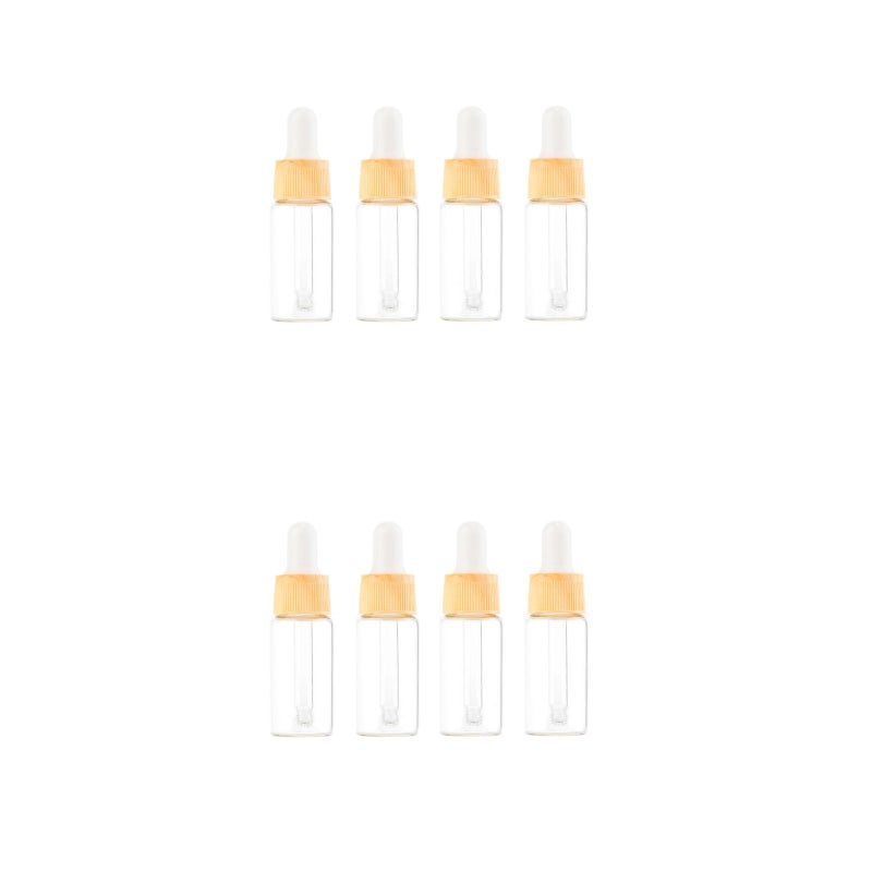 8 pcs Glass Dropper Dispenser Bottle Wood Grain Bottles Cosmetic Containers Points Bottling (10ml) - Image 1
