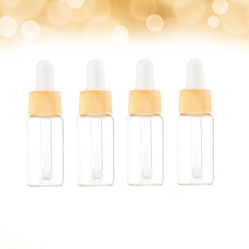 8 pcs Glass Dropper Dispenser Bottle Wood Grain Bottles Cosmetic Containers Points Bottling (10ml) - Image 2