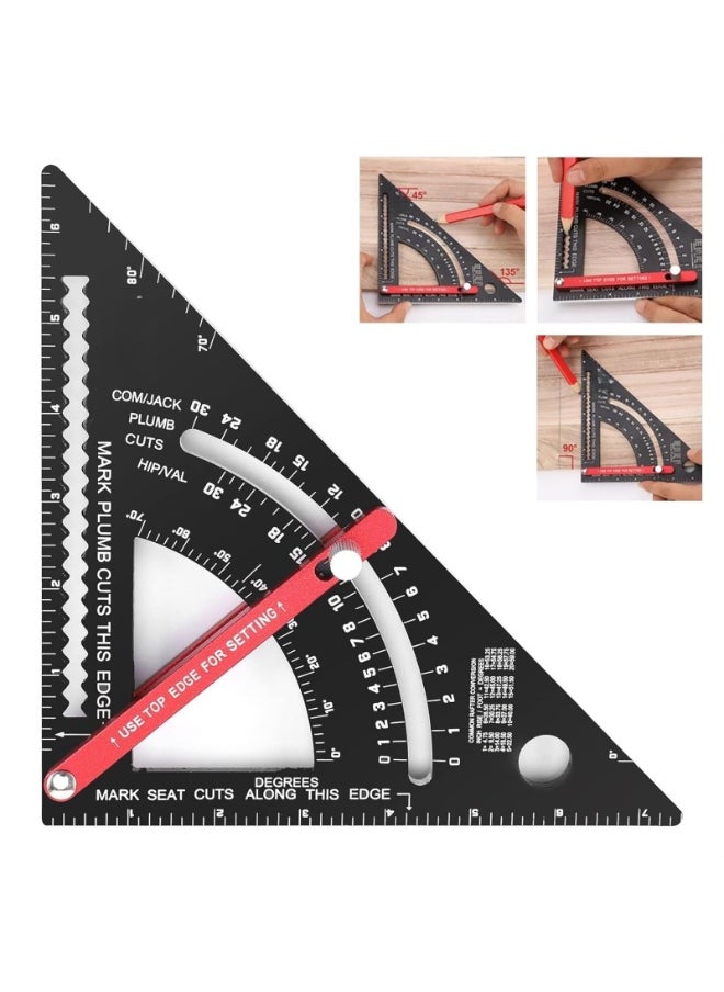 Generic Carpenter Square 7 inch Woodworking Tools Smart Square, Adjustable Square Rafter Square Carpenter Tools, Combination Square Framing Square, Aluminium Carpentry Squares, Gift for Carpent  - Image 1