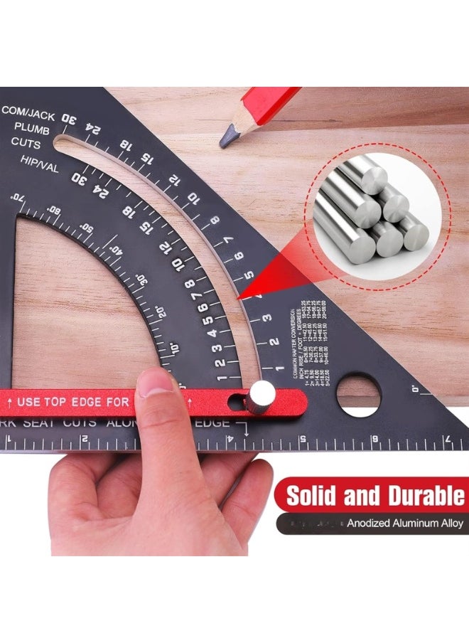 Generic Carpenter Square 7 inch Woodworking Tools Smart Square, Adjustable Square Rafter Square Carpenter Tools, Combination Square Framing Square, Aluminium Carpentry Squares, Gift for Carpent  - Image 4