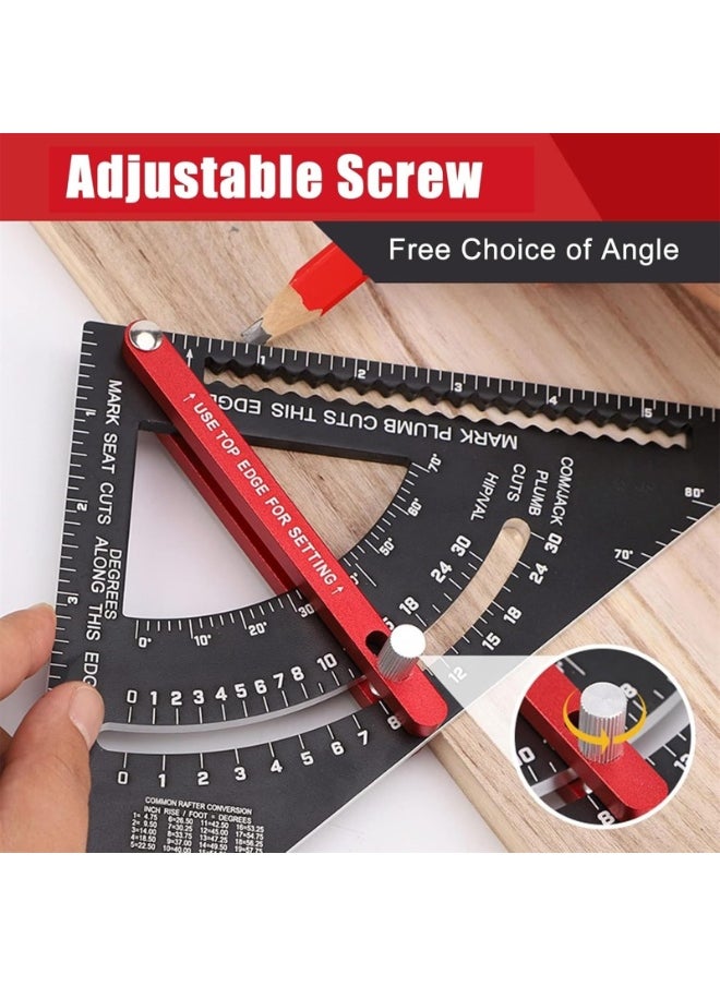Carpenter Square 7 inch Woodworking Tools Smart Square, Adjustable Square Rafter Square Carpenter Tools, Combination Square Framing Square, Aluminium Carpentry Squares, Gift for Carpent