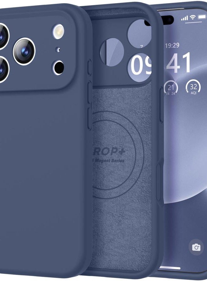 Vooii Magnetic Compatible with iPhone 17 Pro Max Case (Compatible with Magsafe) (Upgraded Camera Protection) Liquid Silicone Shockproof Full Body Protective Phone Cover for Women Men, Navy Blue, 6.9” - Image 1