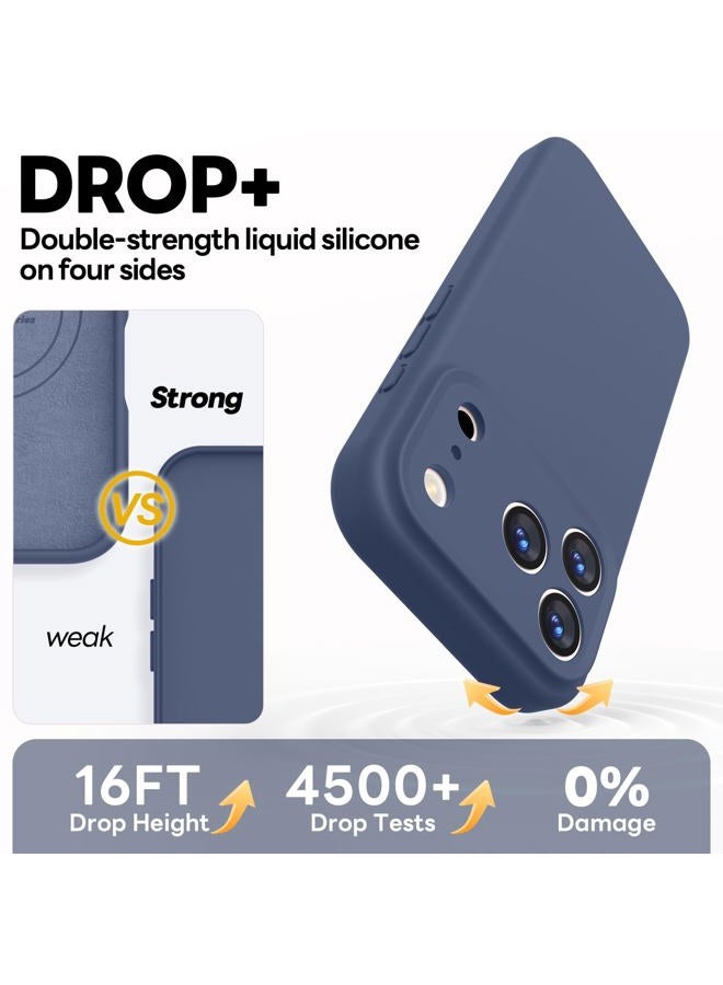 Vooii Magnetic Compatible with iPhone 17 Pro Max Case (Compatible with Magsafe) (Upgraded Camera Protection) Liquid Silicone Shockproof Full Body Protective Phone Cover for Women Men, Navy Blue, 6.9” - Image 4