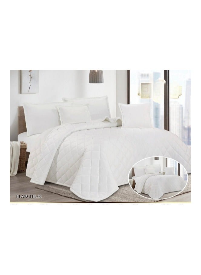 4-piece royal comforter set, winter, two-sided, velvet side and fur side, king size, 160x220 cm - Image 1