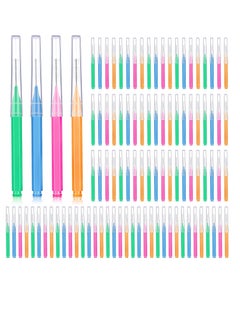 Patelai Patelai 100 Pieces Braces Brush for Cleaner Interdental Brush Toothpick Dental Tooth Flossing Head Oral Dental Hygiene Flosser Toothpick Cleaners Tooth Cleaning Tool(Bright Colors,Multiple Sizes)  - Image 1