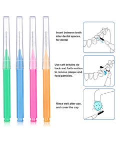 Patelai Patelai 100 Pieces Braces Brush for Cleaner Interdental Brush Toothpick Dental Tooth Flossing Head Oral Dental Hygiene Flosser Toothpick Cleaners Tooth Cleaning Tool(Bright Colors,Multiple Sizes)  - Image 2