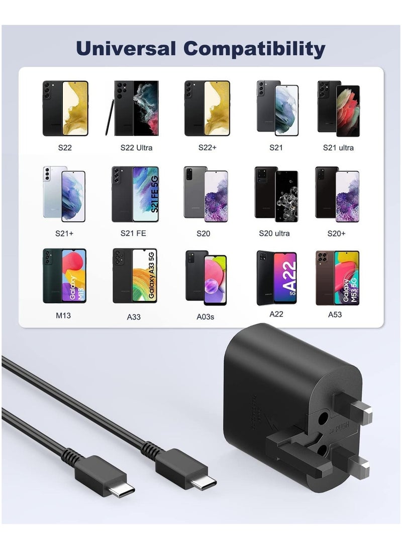 بيوينتي 25W USB C Super Fast Charging PD Charger with 1 m Cable - Compatible with S25 S24 S23 S22 S21 S20 Ultra, S24+ S23+ S22+ S21+, A53, A15, A54, Fold, Flip - Type C Power Adapter, - Image 5