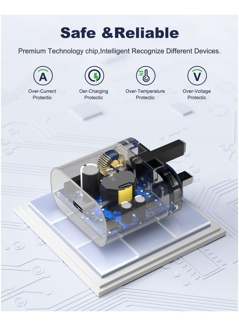 بيوينتي 25W USB C Super Fast Charging PD Charger with 1 m Cable - Compatible with S25 S24 S23 S22 S21 S20 Ultra, S24+ S23+ S22+ S21+, A53, A15, A54, Fold, Flip - Type C Power Adapter, - Image 3