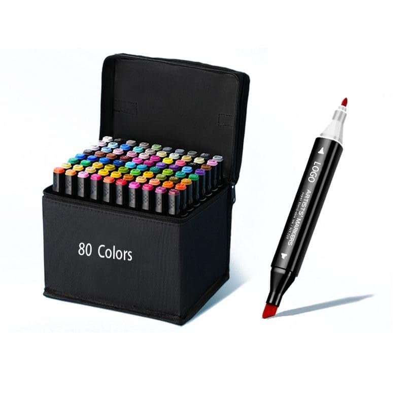 ART WALKER Acrylic Paint Marker Pen, Metallic Colors Medium Point Tip Art Markers, Marker Pen Set for Rocks, Ceramic, Glass, Wood, Fabric, Canvas, Mugs (Pack Of 1) (80 pcs) - Image 1
