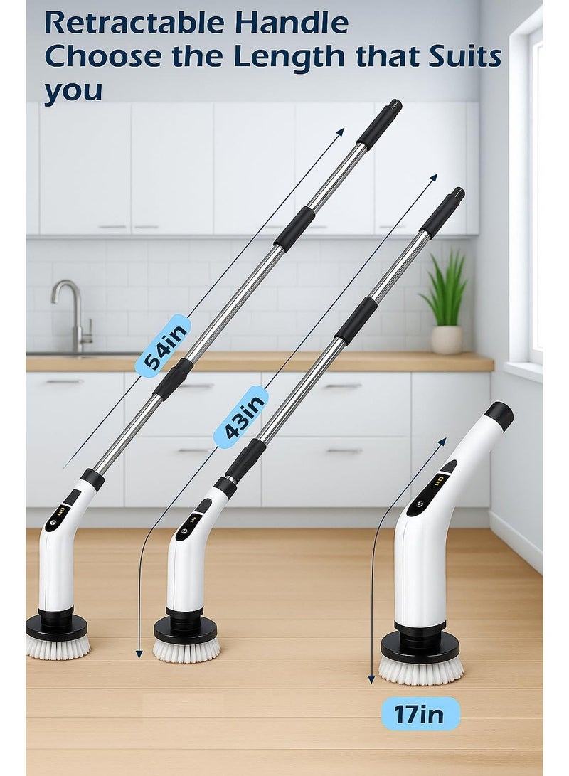Electric Spin Scrubber, Cordless 9-in-1 Cleaning Brush with 2 Speeds, Adjustable Handle & 9 Brush Heads, IPX7 Waterproof - Image 5