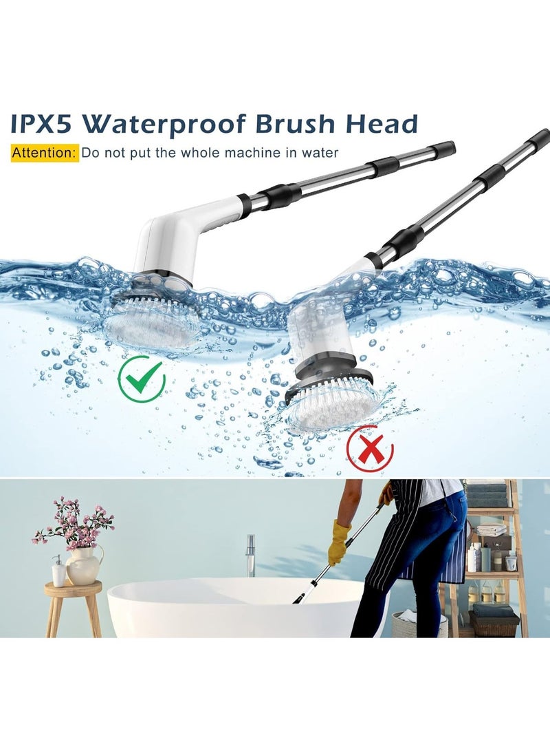 Electric Spin Scrubber, Cordless 9-in-1 Cleaning Brush with 2 Speeds, Adjustable Handle & 9 Brush Heads, IPX7 Waterproof - Image 4