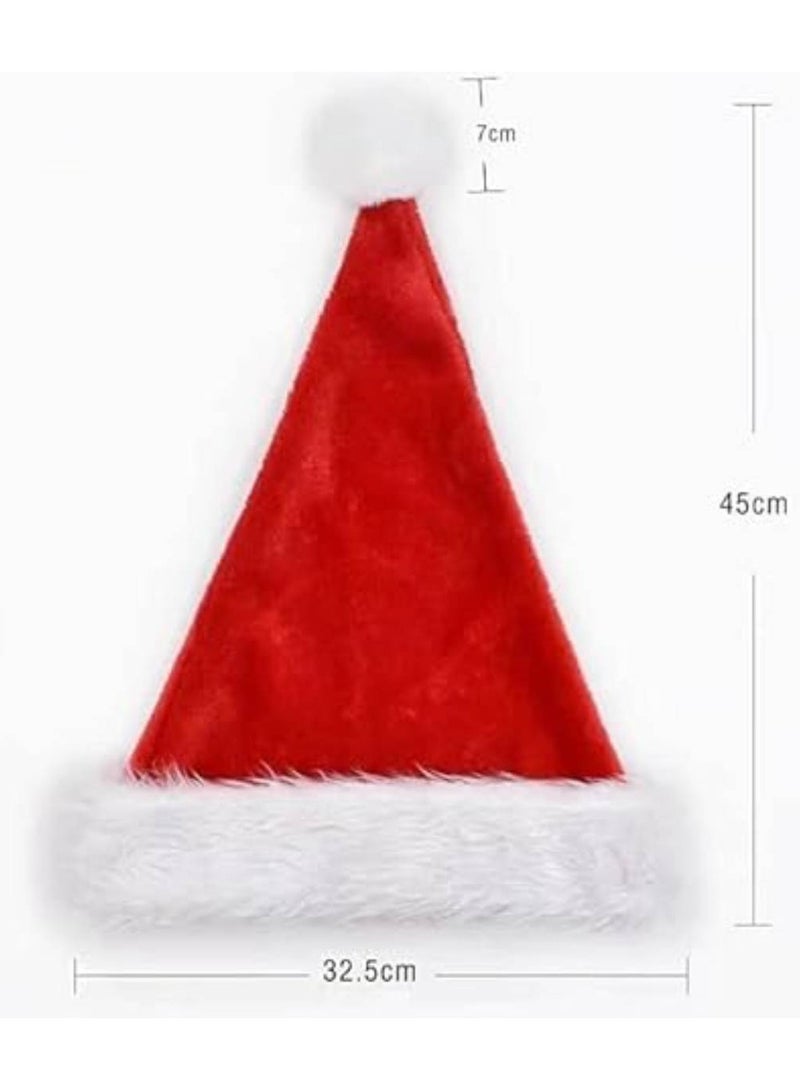Scrolls Adult Unisex Soft Plush Velvet Santa Claus Hat with Red Father Extra Thicken Comfort Classic Fur Size: 45x32cm - Image 2