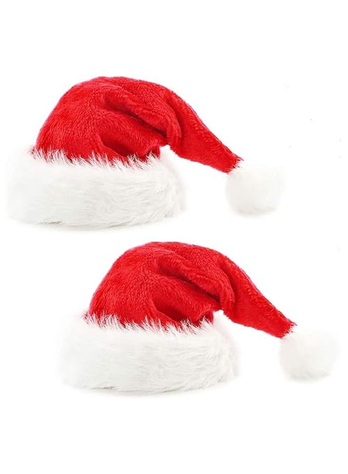 Scrolls Adult Unisex Soft Plush Velvet Santa Claus Hat with Red Father Extra Thicken Comfort Classic Fur Size: 45x32cm - Image 4