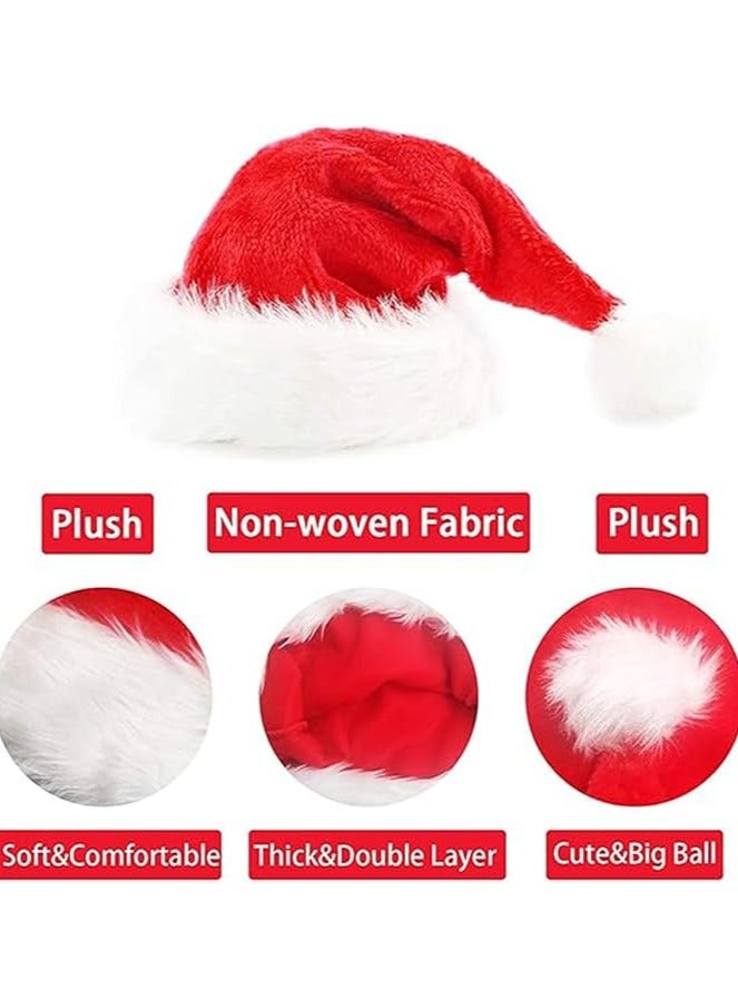 Scrolls Adult Unisex Soft Plush Velvet Santa Claus Hat with Red Father Extra Thicken Comfort Classic Fur Size: 45x32cm - Image 3