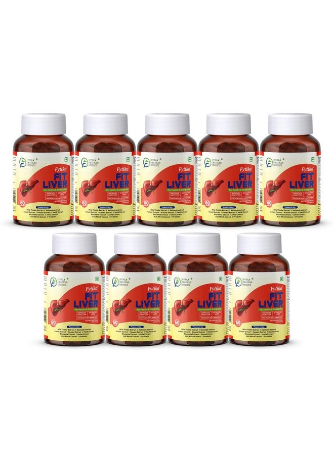 Fytika Fit Liver | Liver Detox Supplement | Liver Detox with Milk Thistle, Kalmegh, Kutaki, Kasani, Haldi | For Men & Women | 540 Tablets (Pack of 9) - Image 1