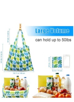 SYOSI 6 Pcs Reusable Grocery Bag, Foldable Eco-Friendly Shopping Bags, Lightweight Washable Ripstop Nylon Large Tote Bag  - Image 2