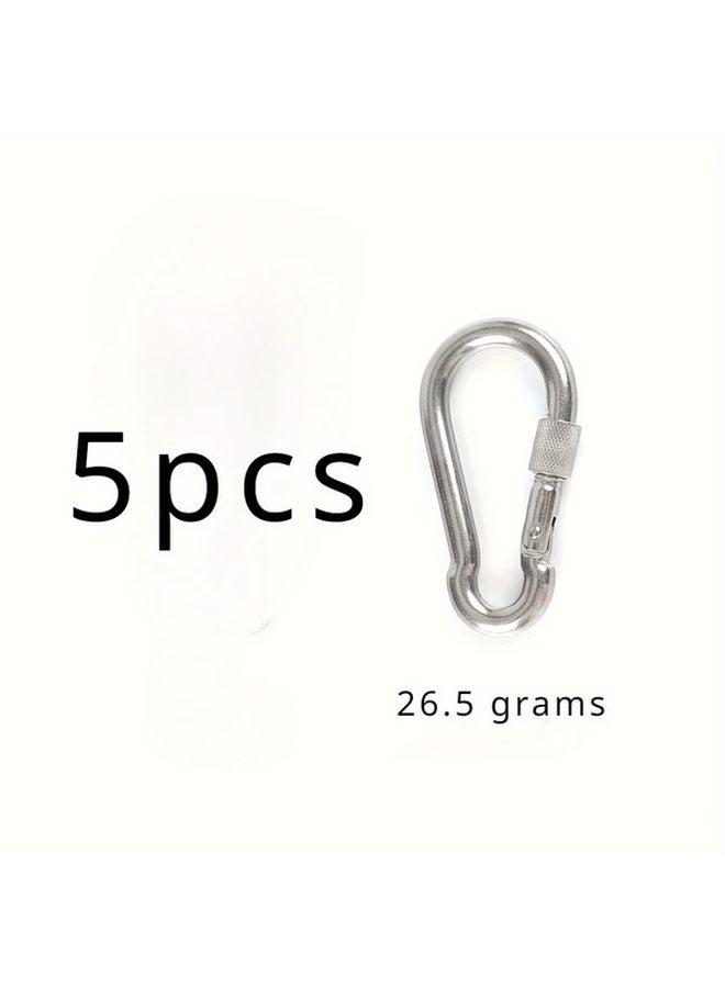 5 حزمة من خطاطيف الينابيع الثقيلة من الفولاذ المقاوم للصدأ M6 للتخييم في الهواء الطلق والمشي لمسافات طويلة - Image 5