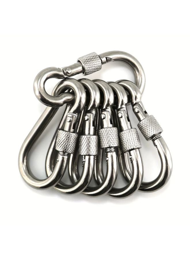 5 حزمة من خطاطيف الينابيع الثقيلة من الفولاذ المقاوم للصدأ M6 للتخييم في الهواء الطلق والمشي لمسافات طويلة - Image 2