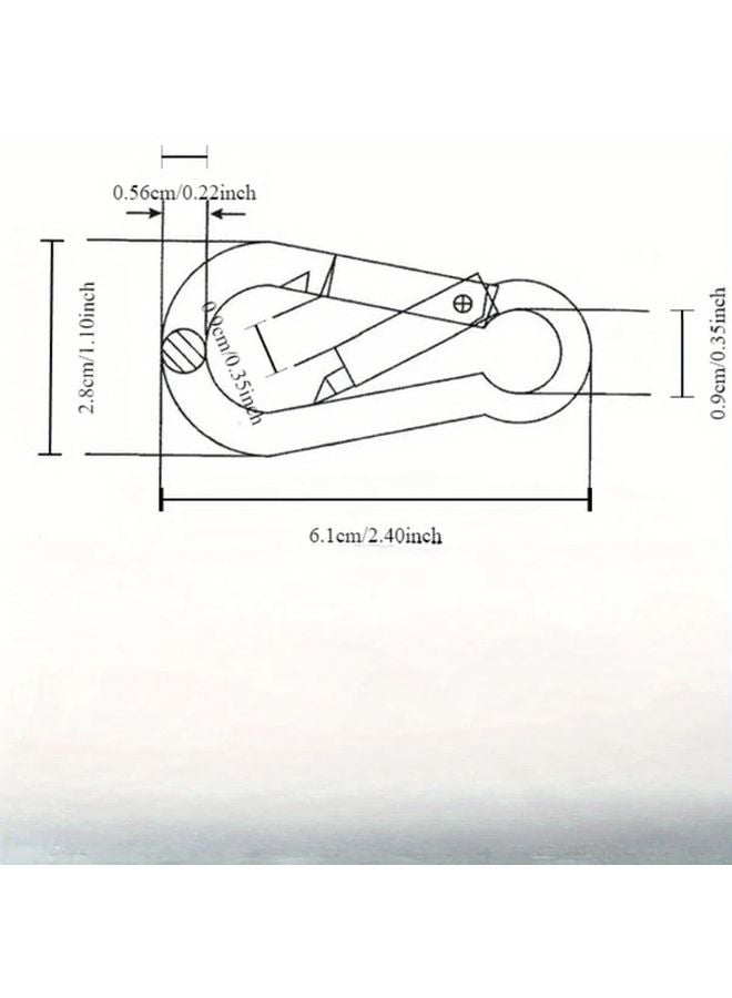 5 حزمة من خطاطيف الينابيع الثقيلة من الفولاذ المقاوم للصدأ M6 للتخييم في الهواء الطلق والمشي لمسافات طويلة - Image 4