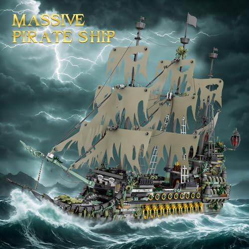 JMBricklayer Pirate Ship Building Set for Adults  Ghost Ship Flying Dutchman Model 5865 Pieces - Image 5