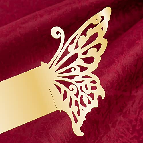 NPKRRSK 150PCS Butterfly Napkin Rings for Luxury Banquet Style, Reusable Paper Napkin Holders for Wedding Banquet Dinner Table Decor, and Catering Party Services (Gold) - Image 5
