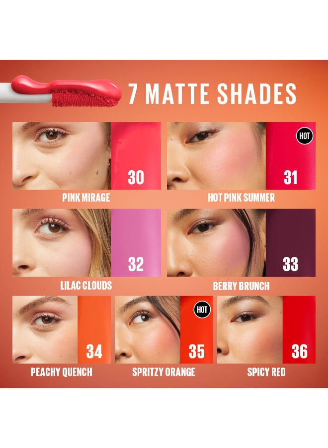 MAYBELLINE NEW YORK MAYBELLINE SUNKISSER 12H LONGWEAR MULTI-USE MATTE LIQUID BLUSH, SUNKISSER BRONZER, BLENDABLE, BUILDABLE, 31 HOT PINK SUMMER  - Image 4