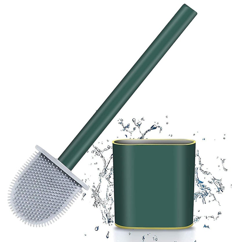 Marve Toilet Brush and Holder Set for Bathroom, Flexible Toilet Cleaning Bowl Brush Head with Silicone Bristles, Compact Size for Storage and Organization - Image 2